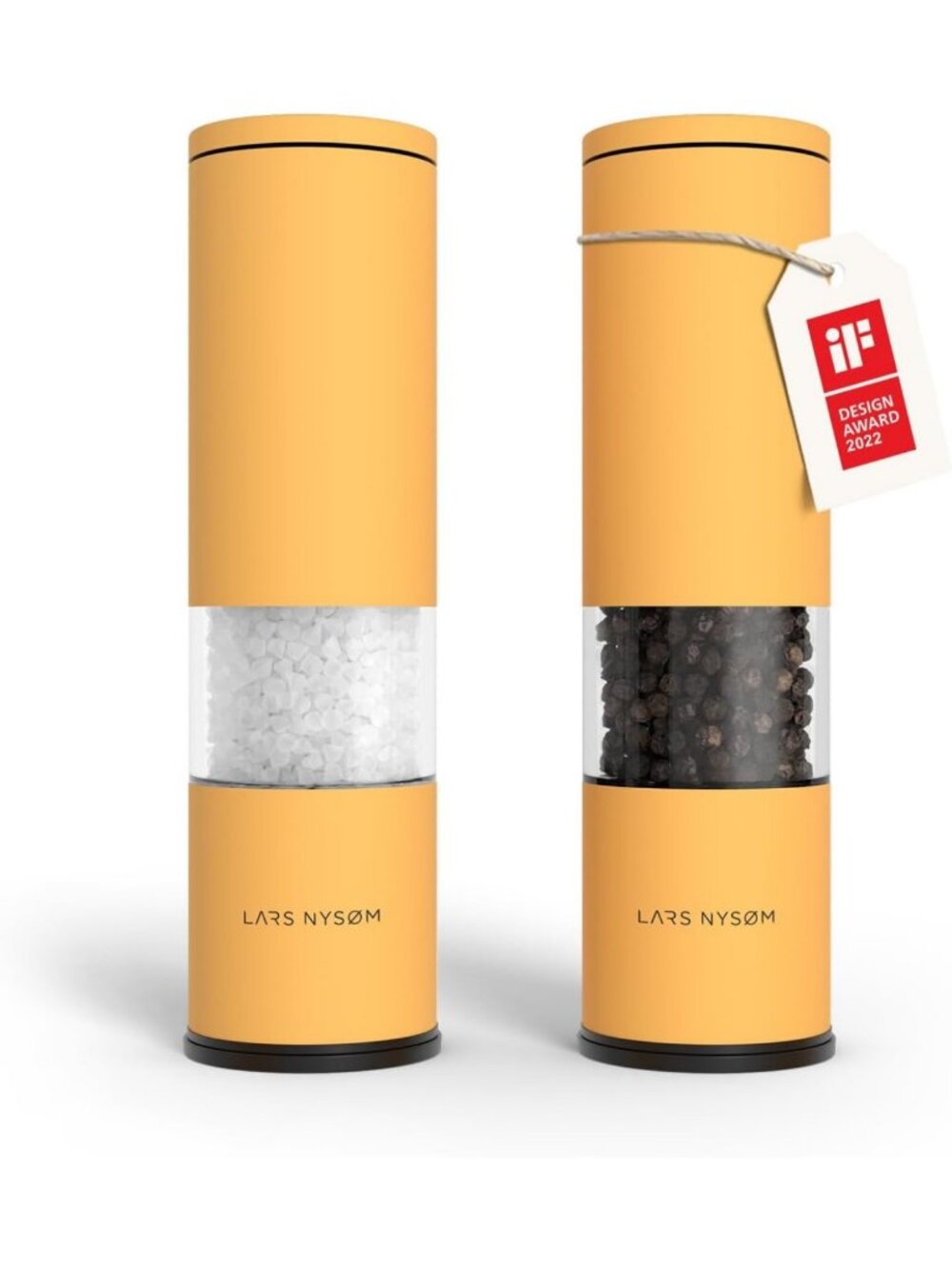 Stylish Manual Salt and Pepper Grinder Set - Adjustable Ceramic Mills in Mustard